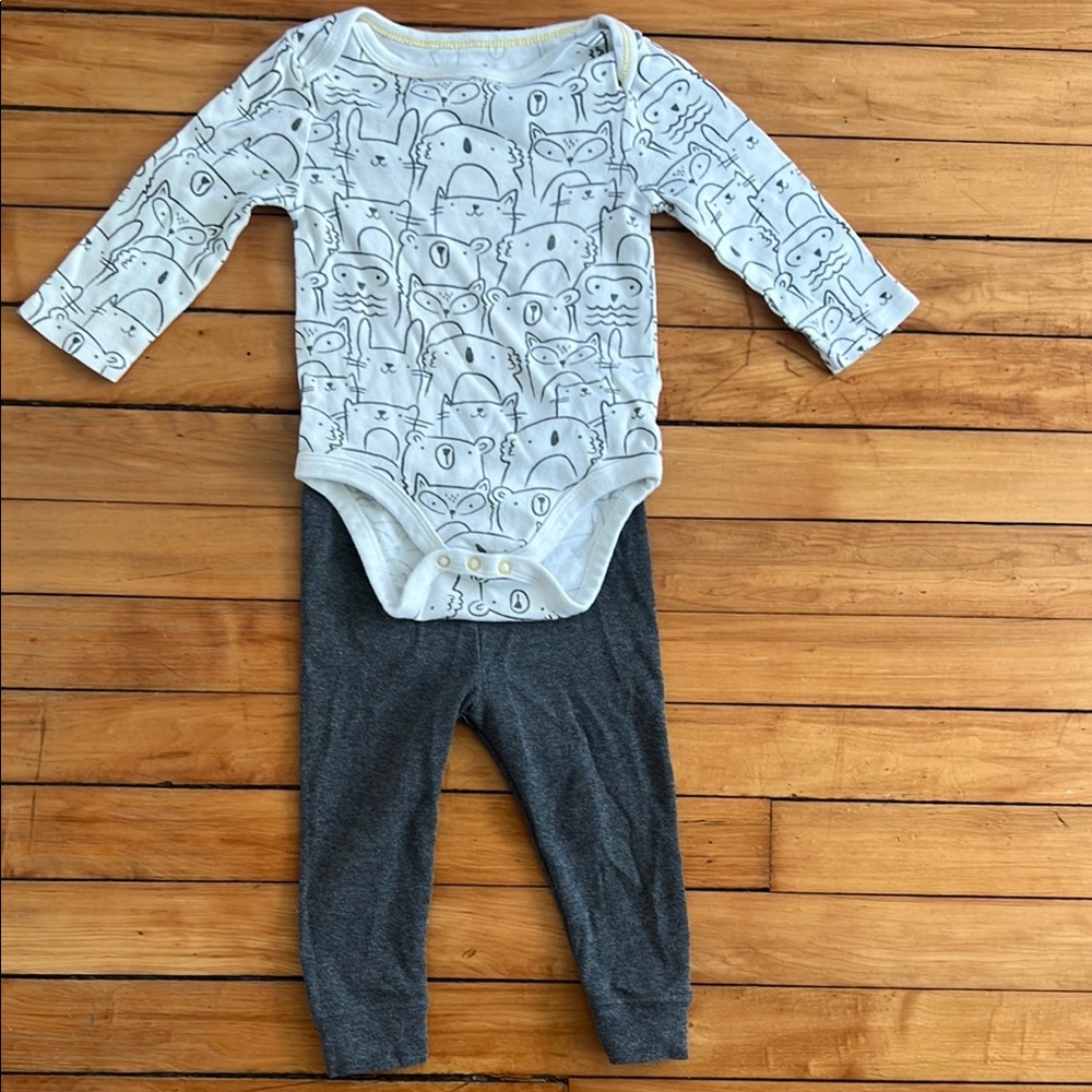 Cloud Island Kids Matching Set - White and Gray